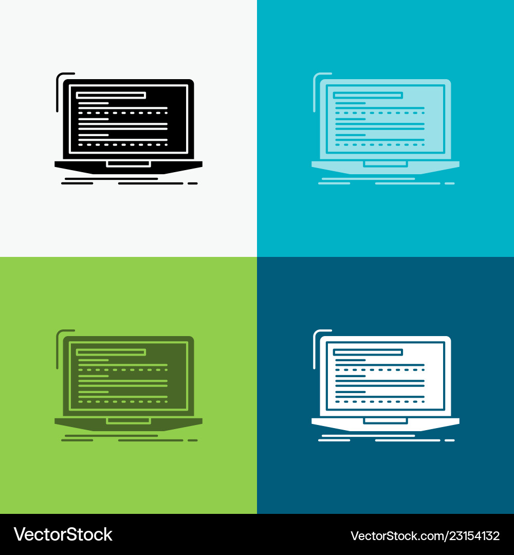 Code coding computer monoblock laptop icon over Code coding computer monoblock laptop icon over vector image