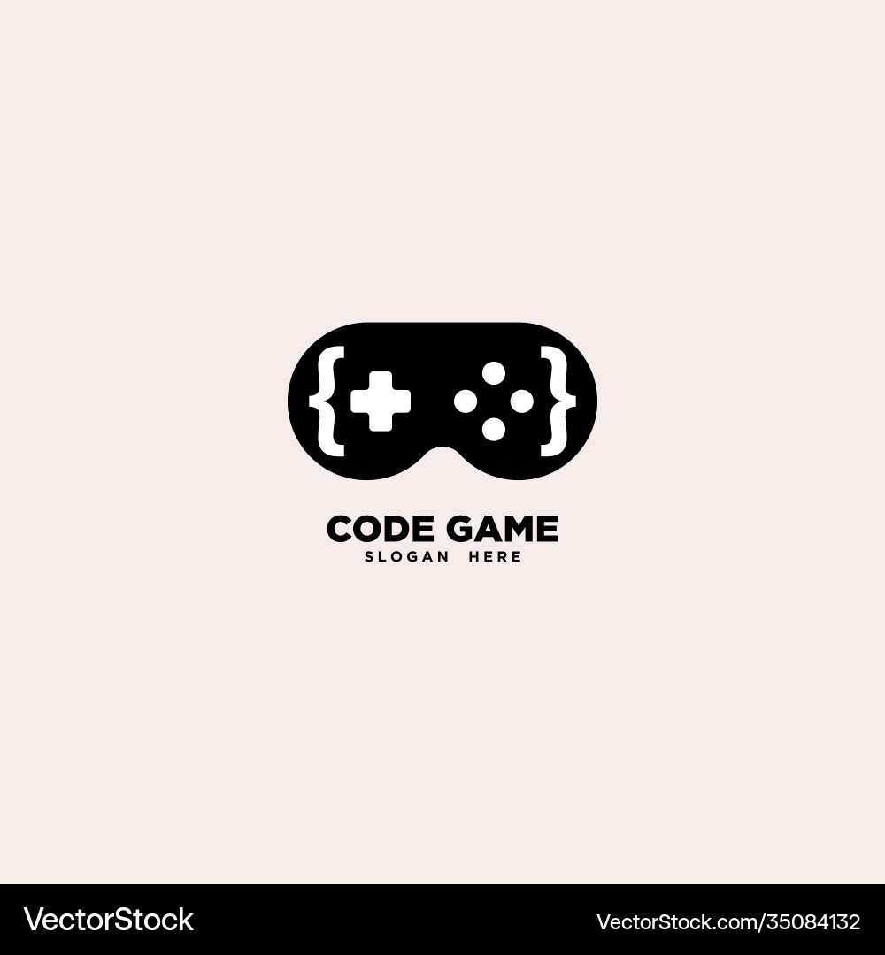 Code game logo template vector image