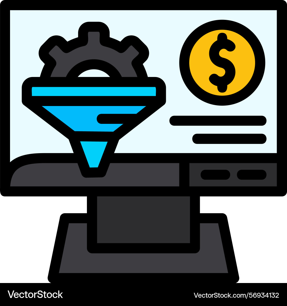Conversion rate line filled style icon design Vector Image