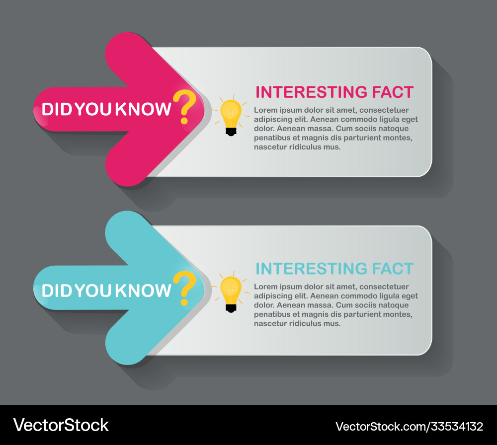 Did you know interesting fact label sticker set Did you know interesting fact label sticker set vector image