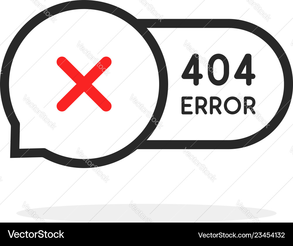 Dünne Linie 404 Fehler Blase Symbol Dünne Linie 404 Fehler Blase Symbol vektorbild