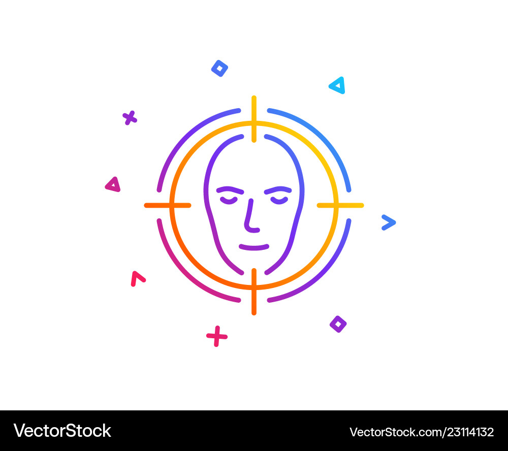Face detect target line icon head recognition Vector Image