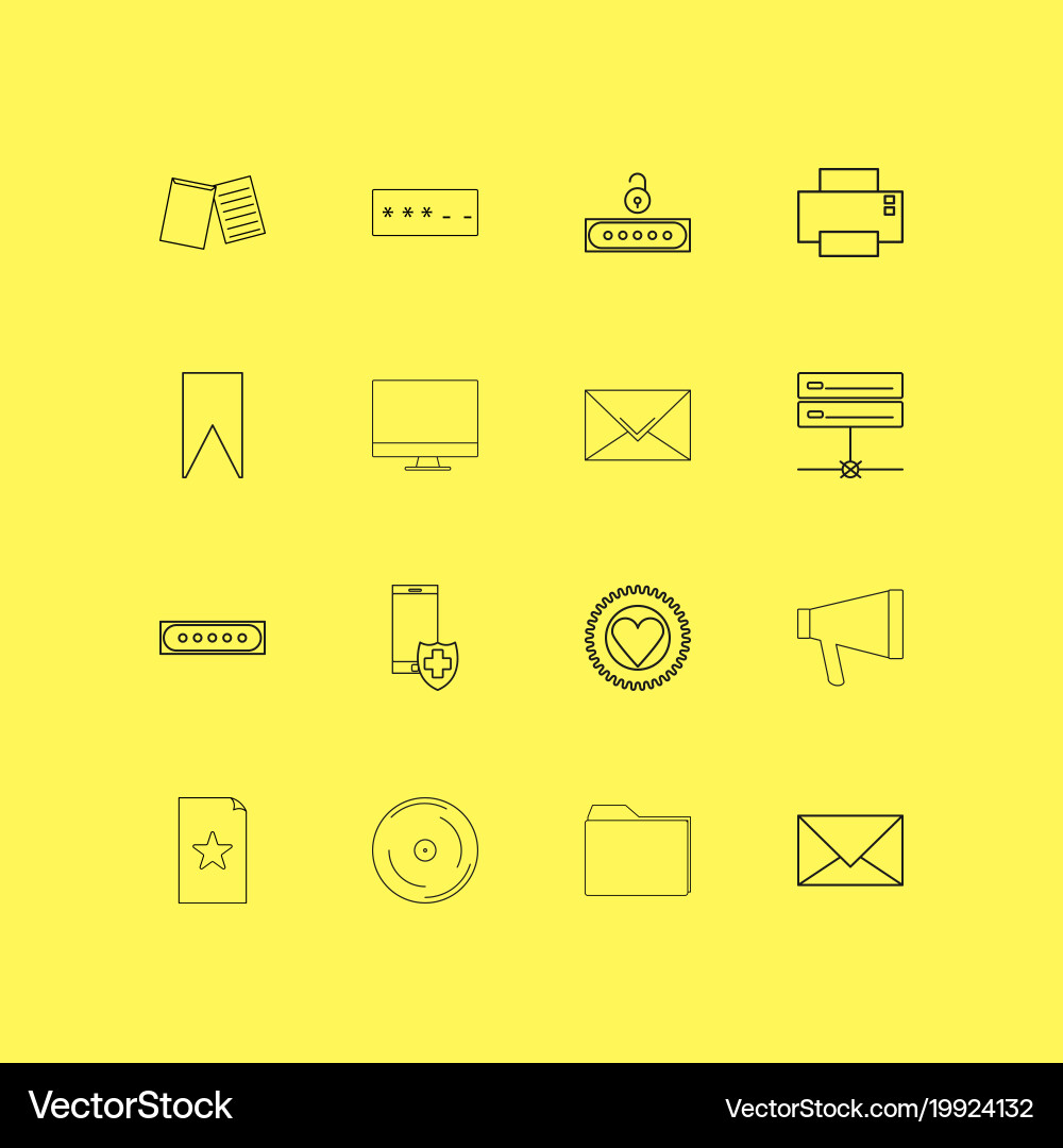 Internet of things linear icon set simple outline vector image