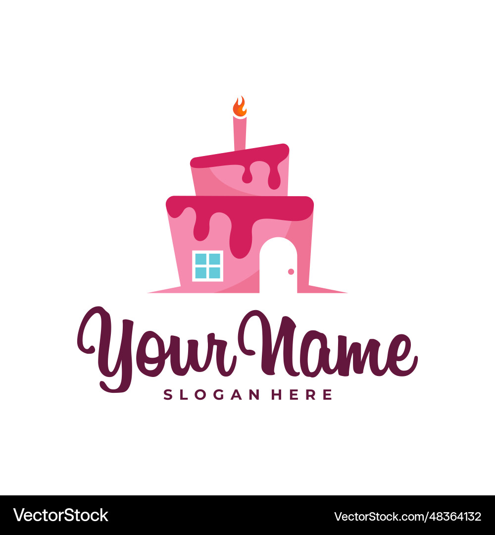 Kuchen Haus Logo Design Symbol Symbol Vorlage Kuchen Haus Logo Design Symbol Symbol Vorlage vektorbild