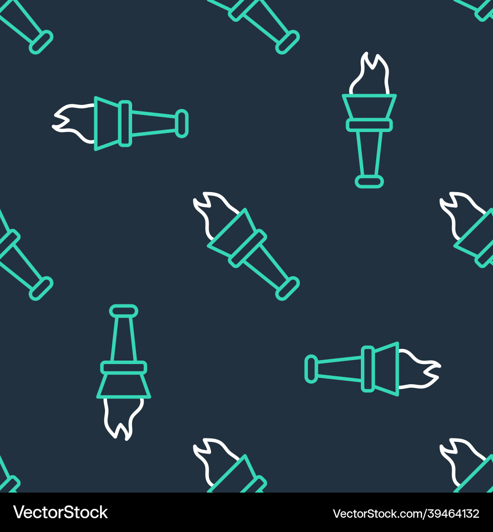 Line torch flame icon isolated seamless pattern Line torch flame icon isolated seamless pattern Vector Image