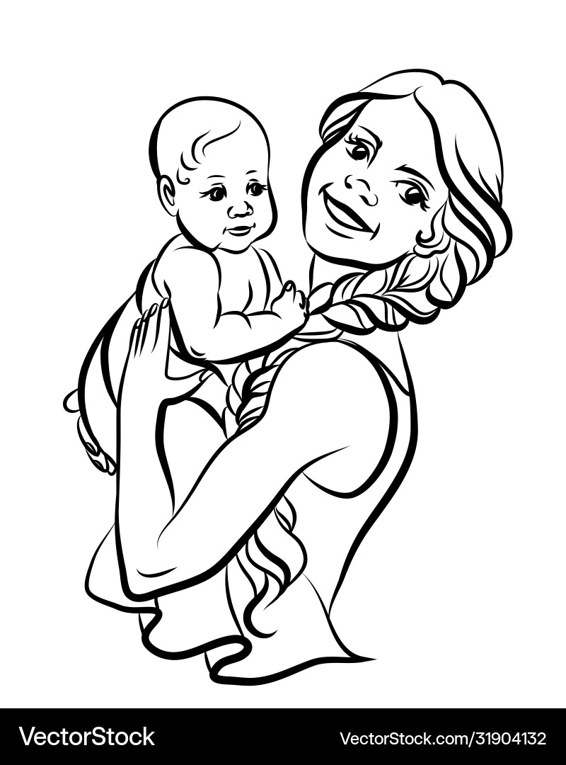 Mother with a baby in her arms Mother with a baby in her arms vector image