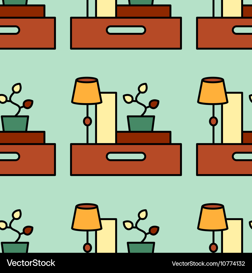 Office and moving seamless pattern vector image