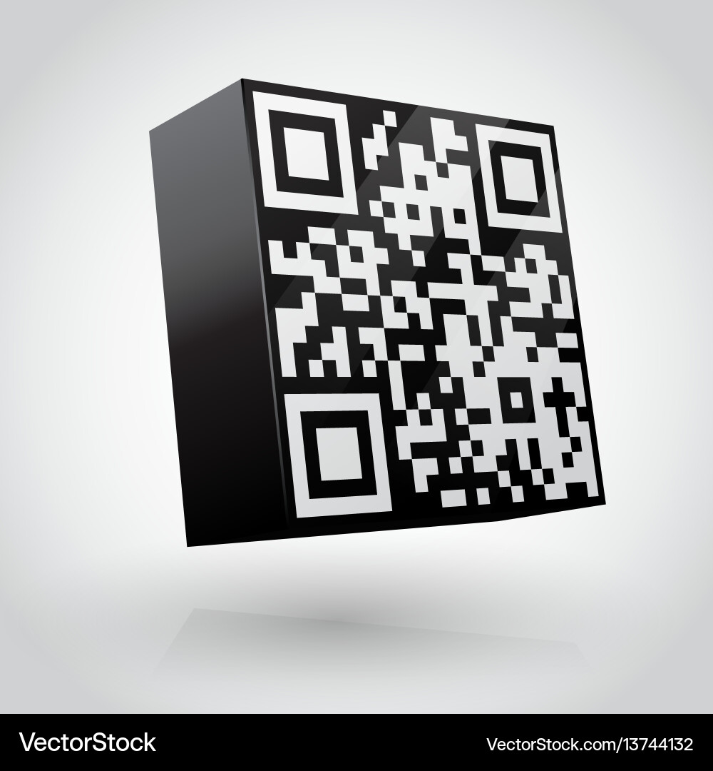 QR Code Cube vector image