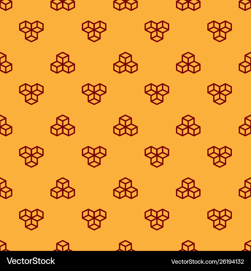 Red isometric cube icon isolated seamless pattern Red isometric cube icon isolated seamless pattern vector image