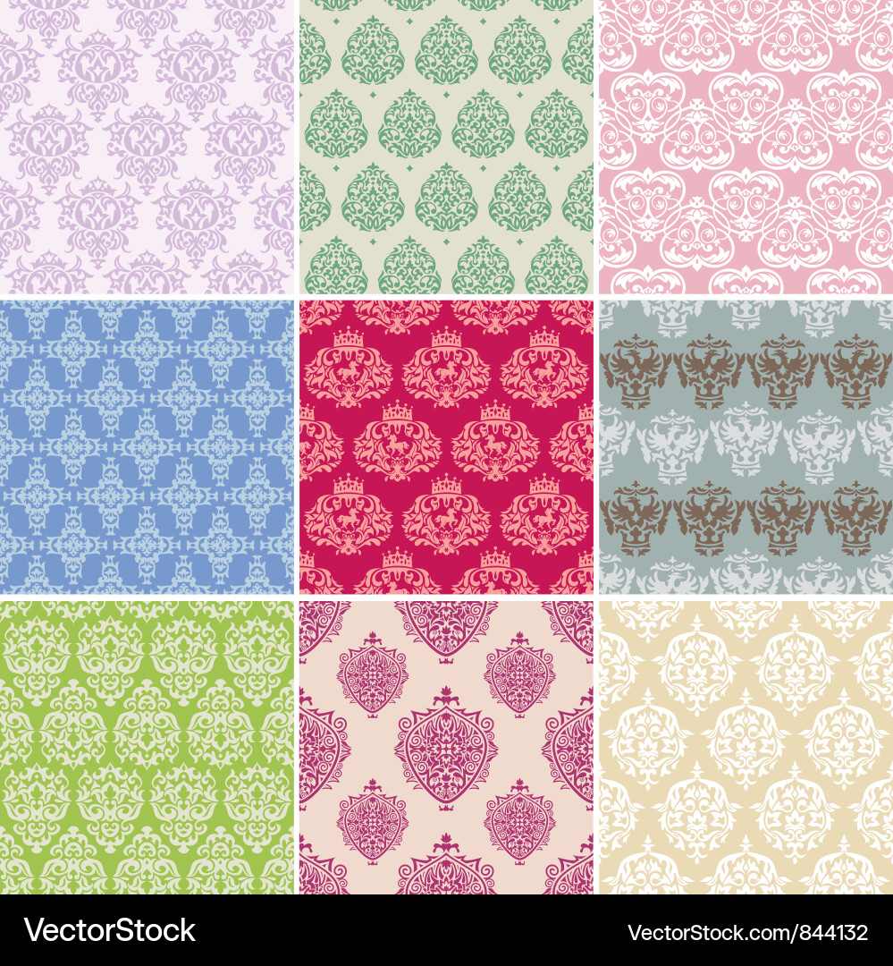 Retro Damask Pattern vector image