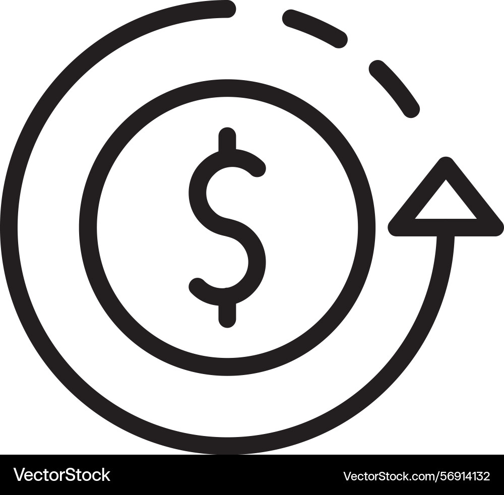 Return rate linear style icon design vector image