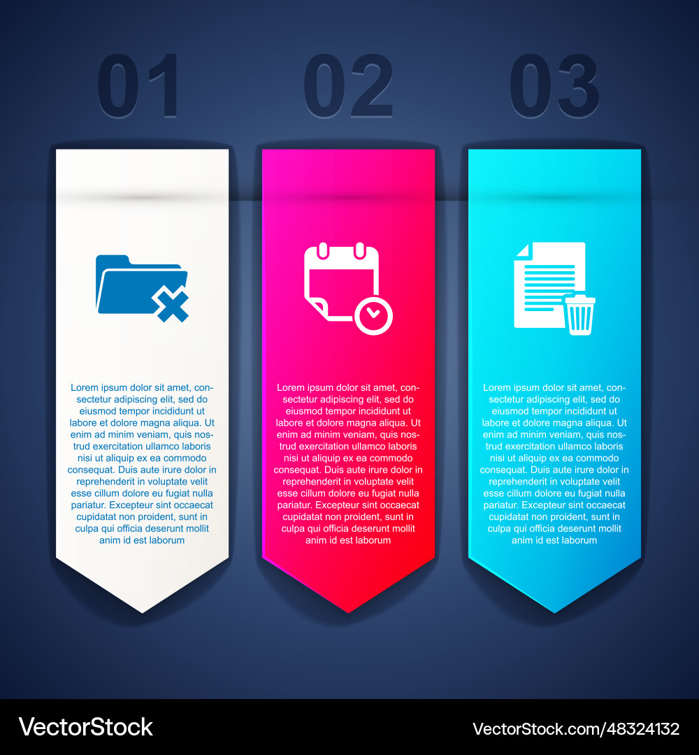 Set delete folder calendar and clock file Set delete folder calendar and clock file Vector Image