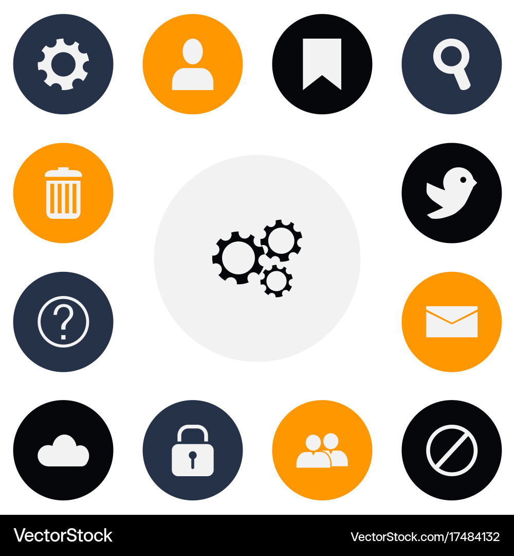 Set of 13 editable internet icons includes vector image