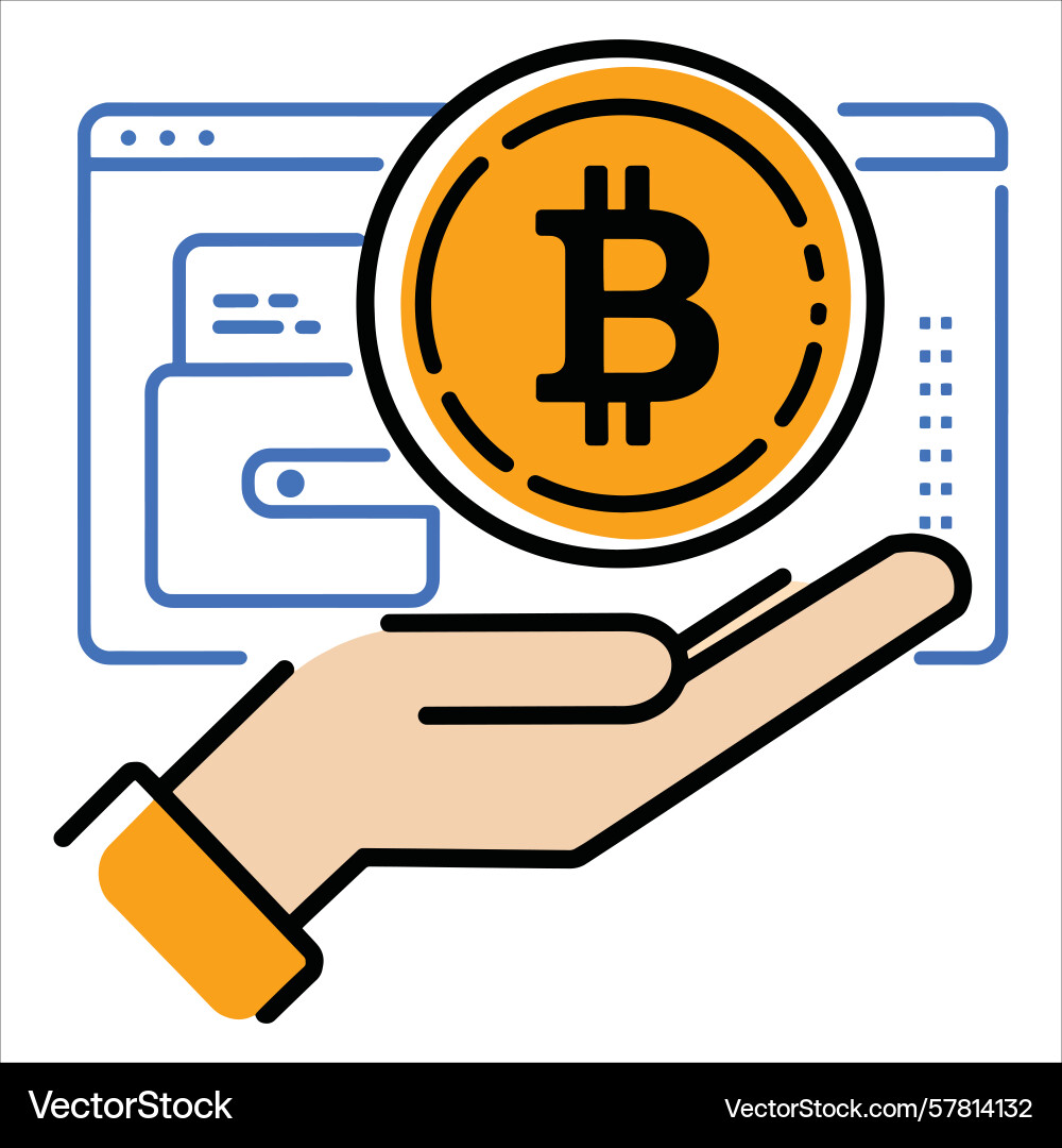 Simple bitcoin icon versatile for ui apps Vector Image