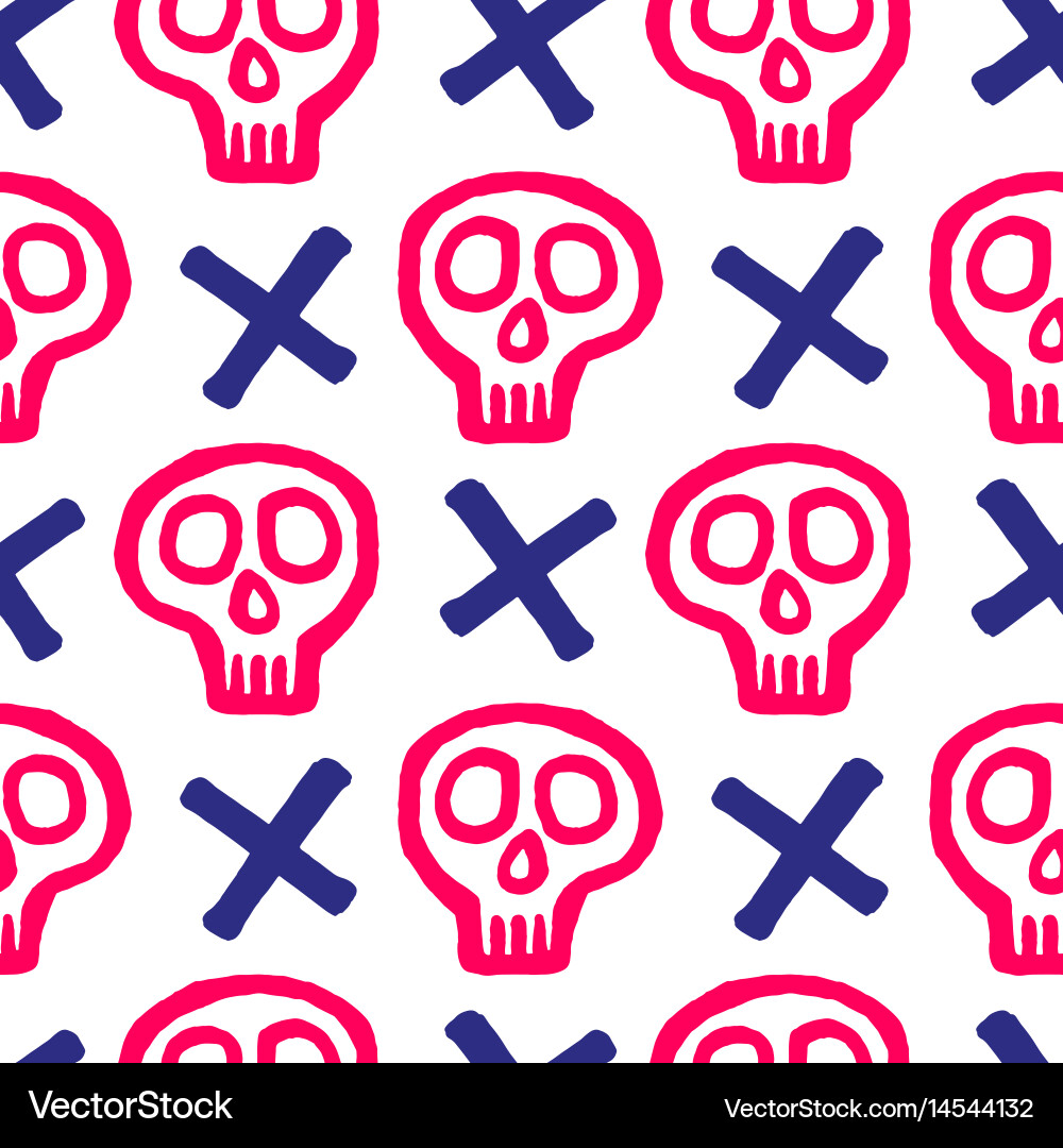 Skull with Crossbones Pattern vector image