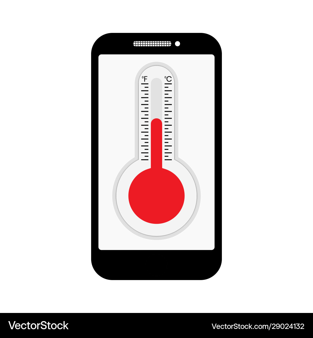 Thermometer icon in shape isolated on a smart Vector Image