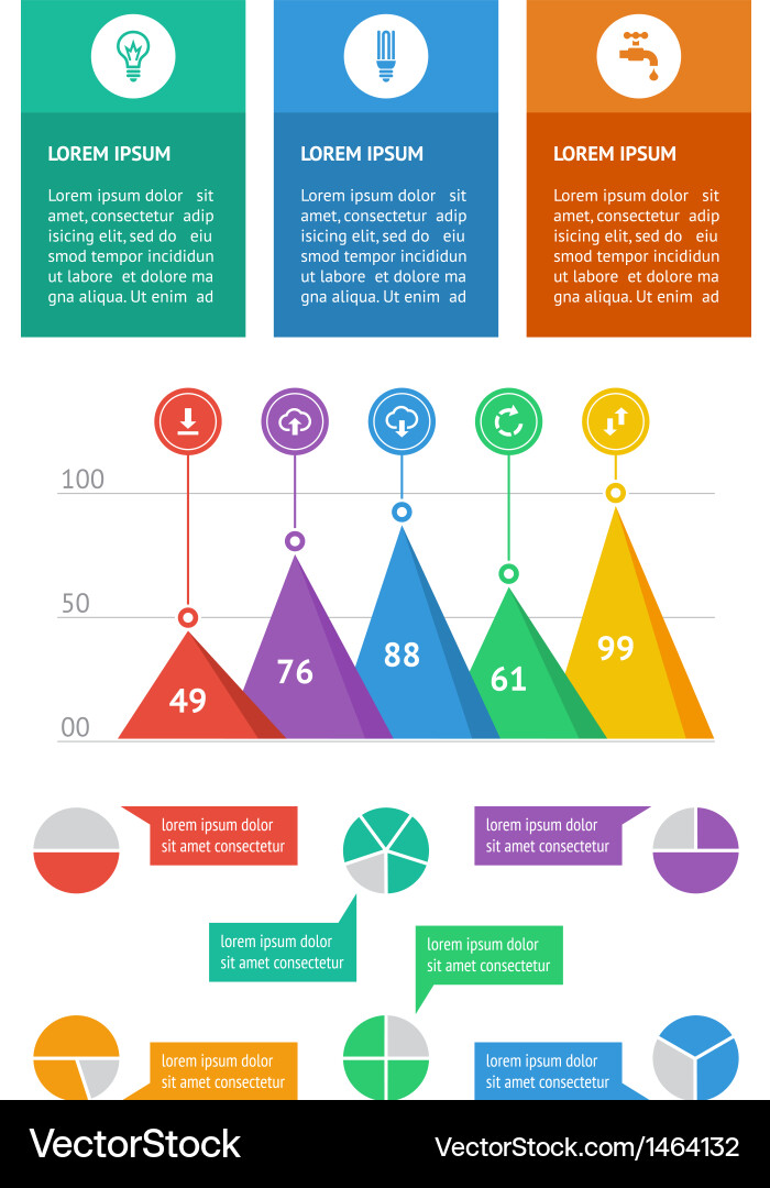 Ui infographics and web elements vector image