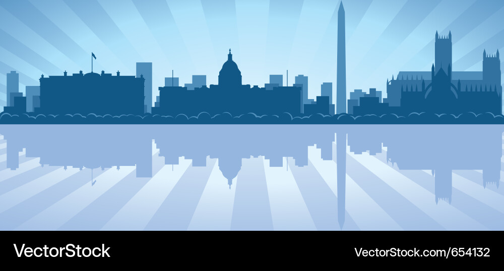 Washington D.C. Skyline Reflection vector image