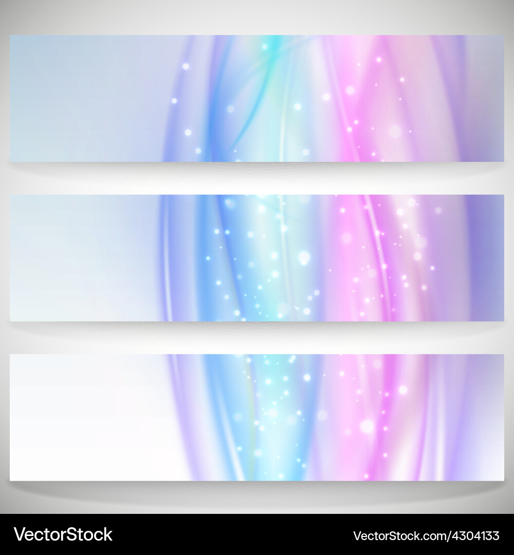 Abstract headers set wave design Vector Image