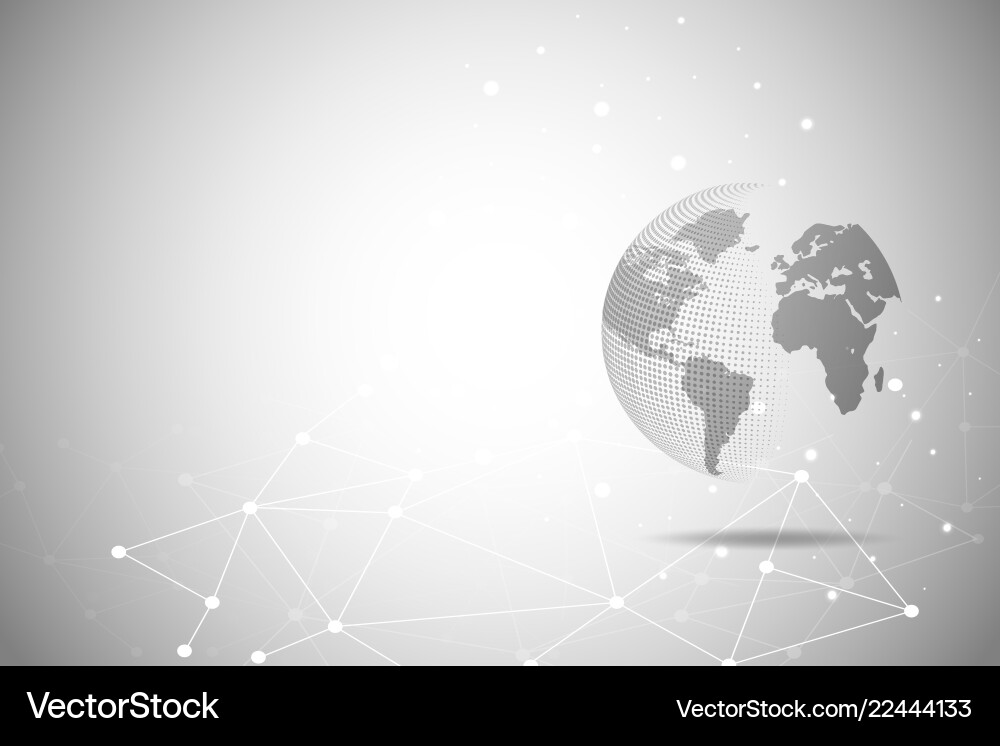 Abstract world map global network Abstract world map global network vector image