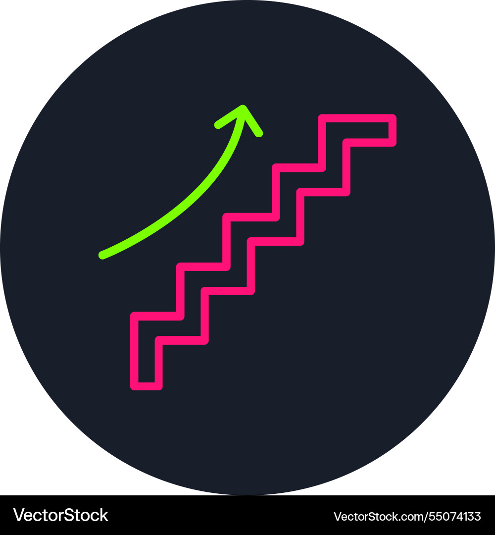 Ascend line multi color icon Vector Image
