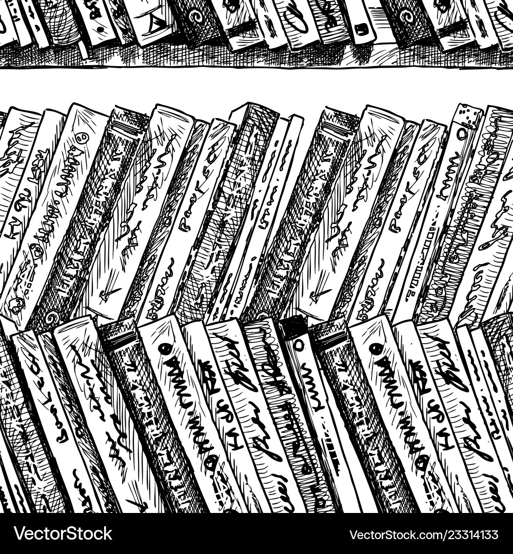 Bookshelf Pattern - Reading Background vector image