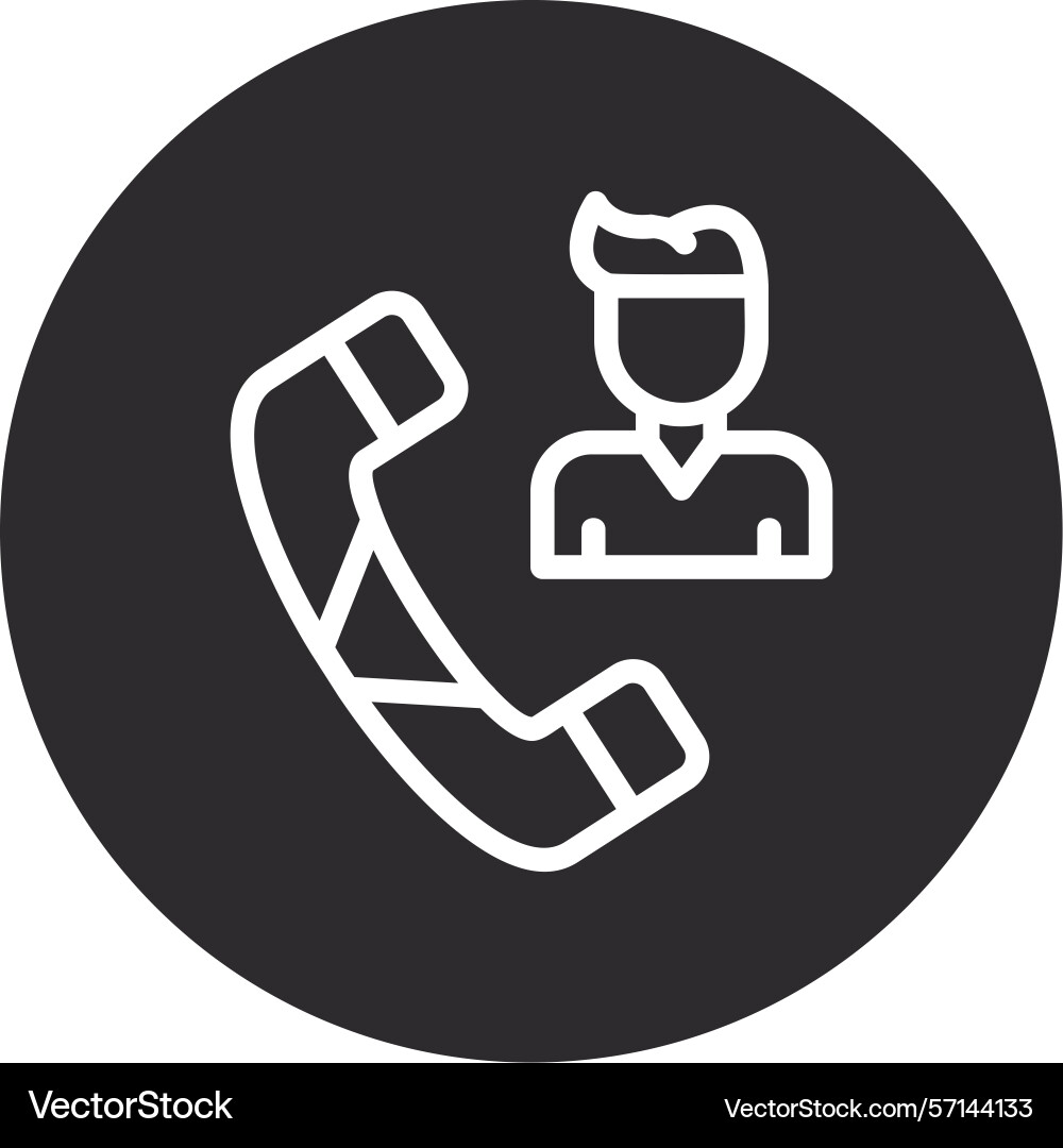 Call queue inverted circle black vector image