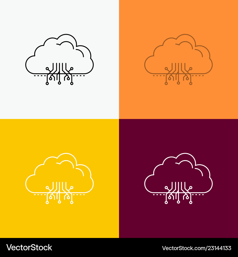 Cloud computing data hosting network icon over Vector Image