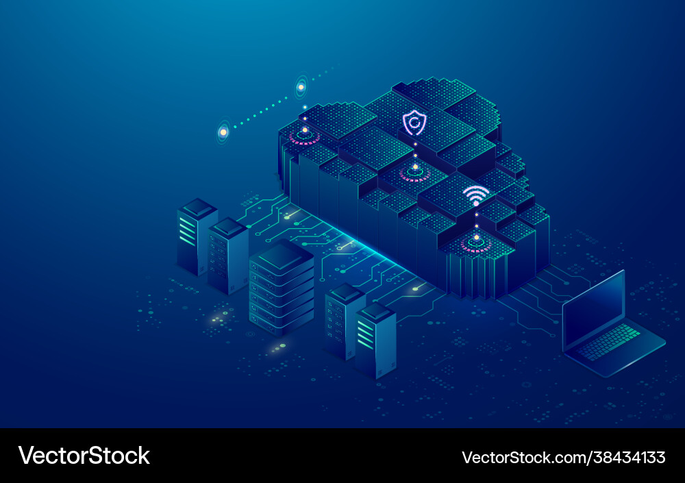 Cloud Computing & Data Storage vector image