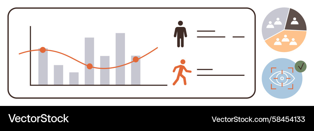 Data Insights & Analytics Graphs Vector Image