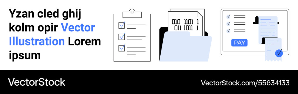 Digital document management with checklist files Digital document management with checklist files vector image