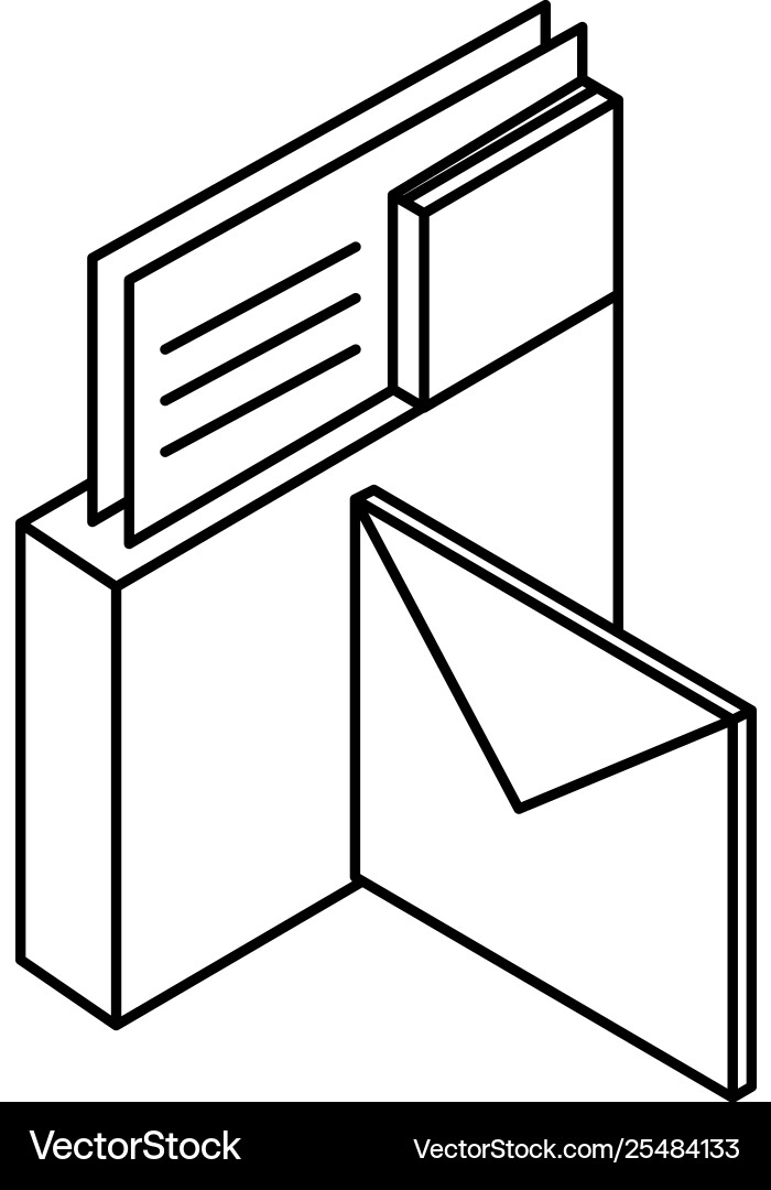 Folder documents data with envelopes mails Vector Image