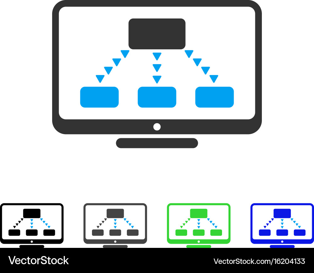 Hierarchy monitoring flat icon vector image