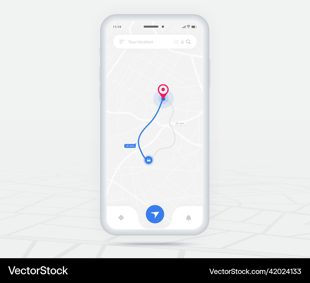 Map gps navigation app ux ui concept mobile Map gps navigation app ux ui concept mobile vector image