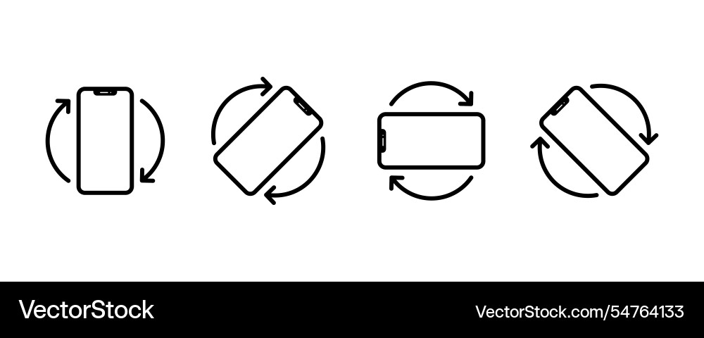 Phone rotate set or smartphone rotation icons vector image