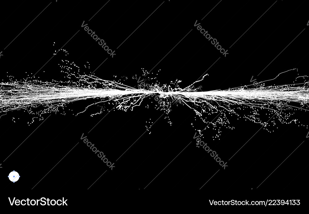 Point explode array with dynamic emitted particles Point explode array with dynamic emitted particles vector image