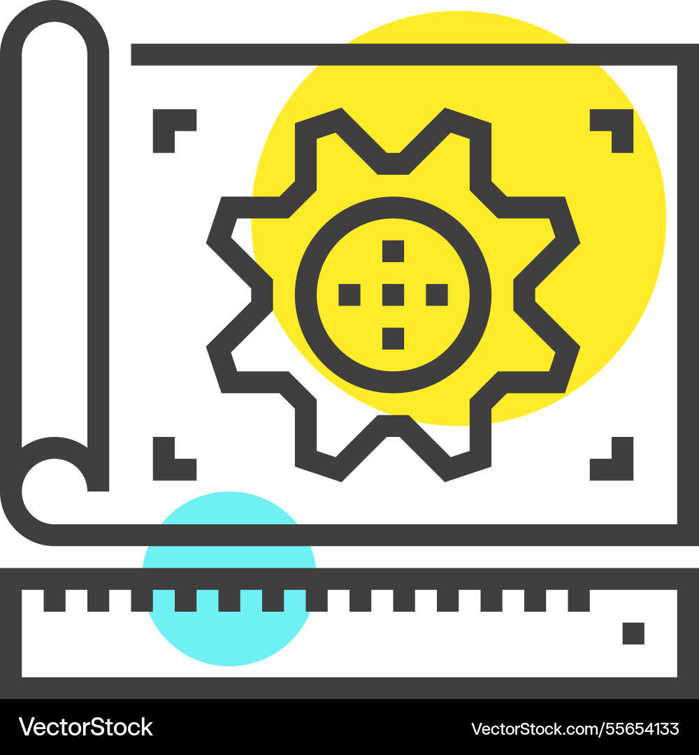 Prototyping flat line web icon concept Prototyping flat line web icon concept vector image