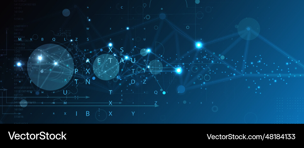 Quantum processing deep learning artificial Quantum processing deep learning artificial Vector Image