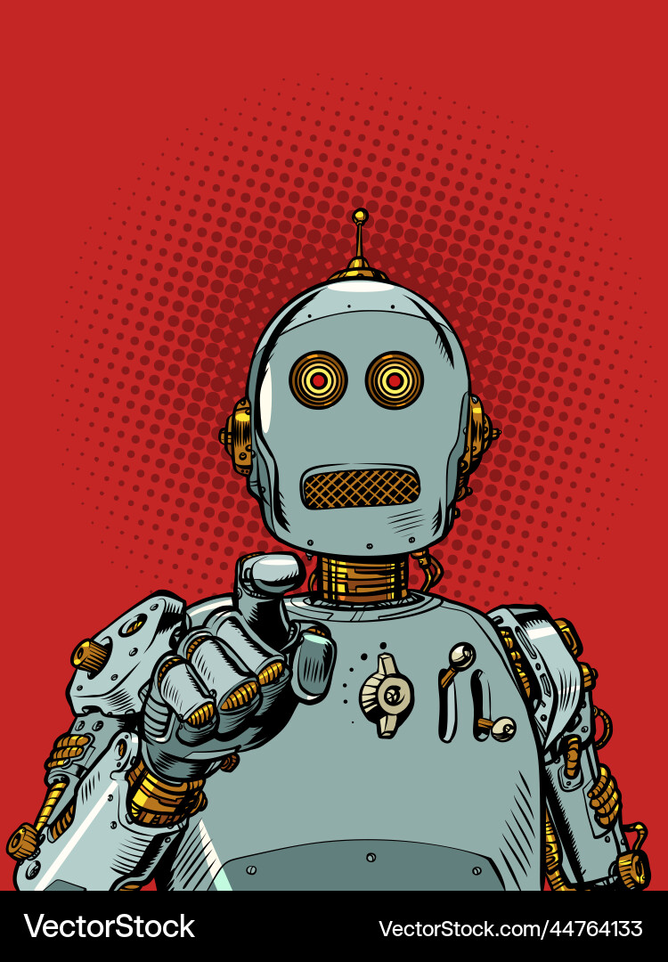 Retro Robot Points vector image
