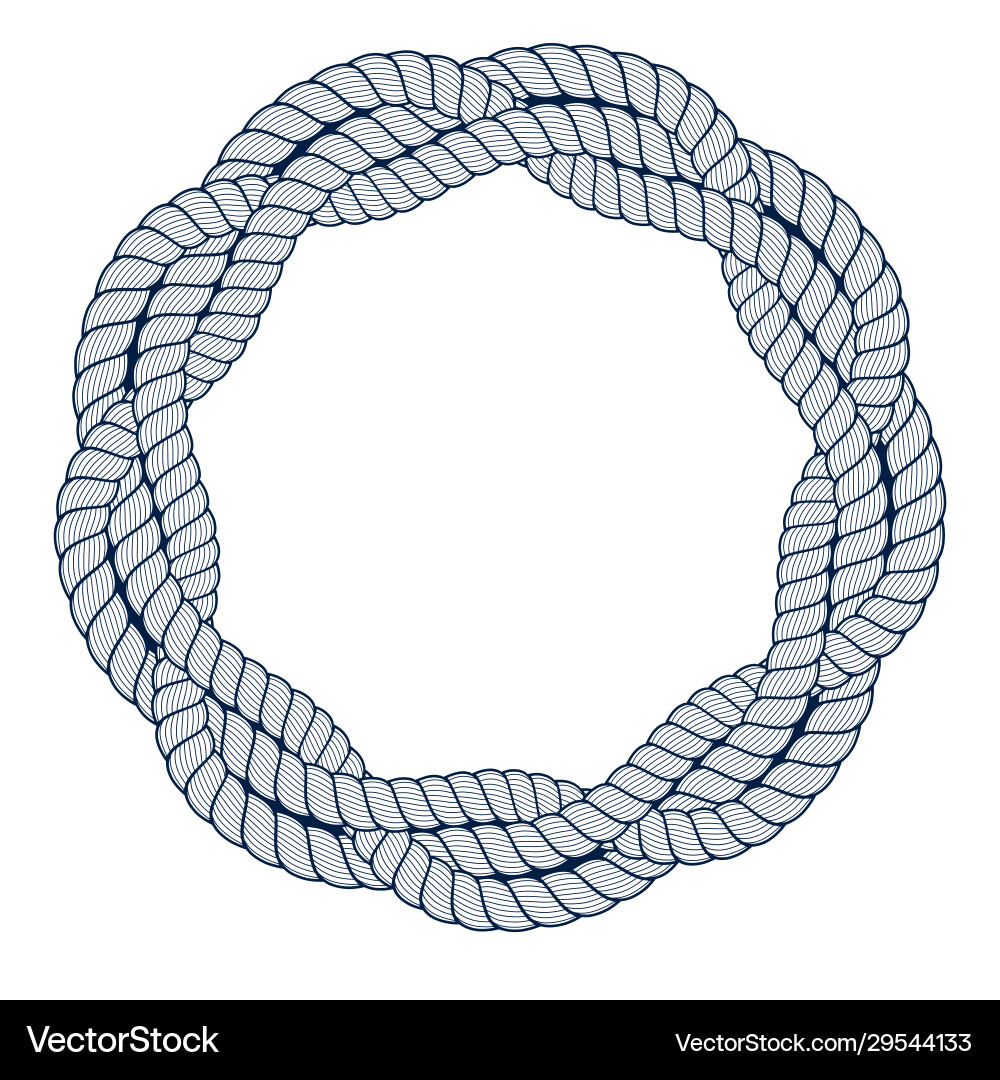 Round frame from rope design element circle shape vector image