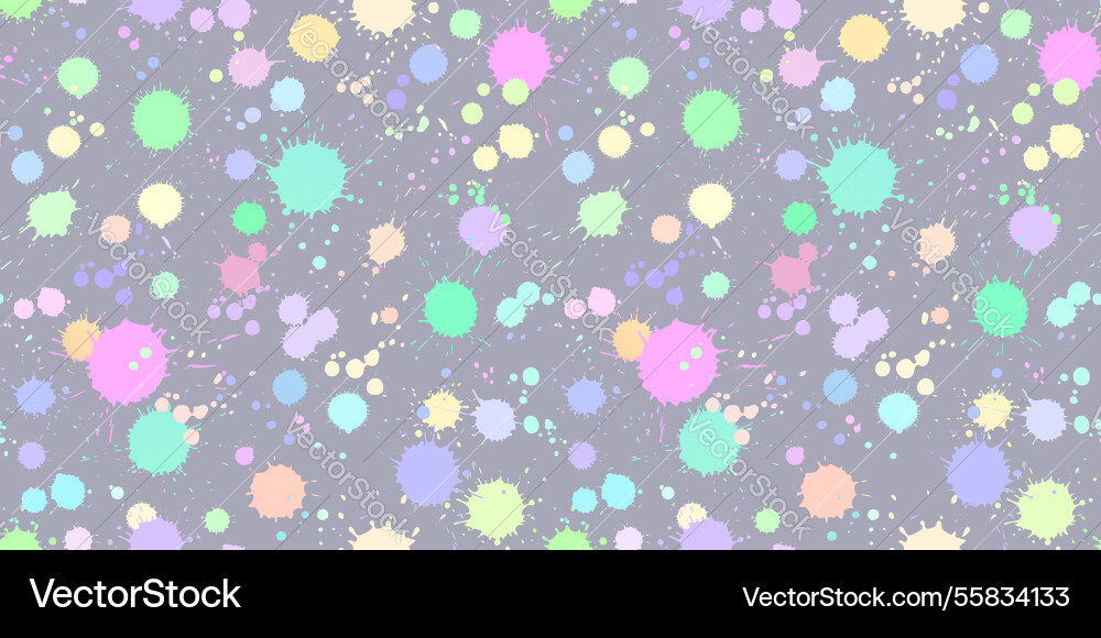 Seamless pattern of colorful splashes and drops vector image