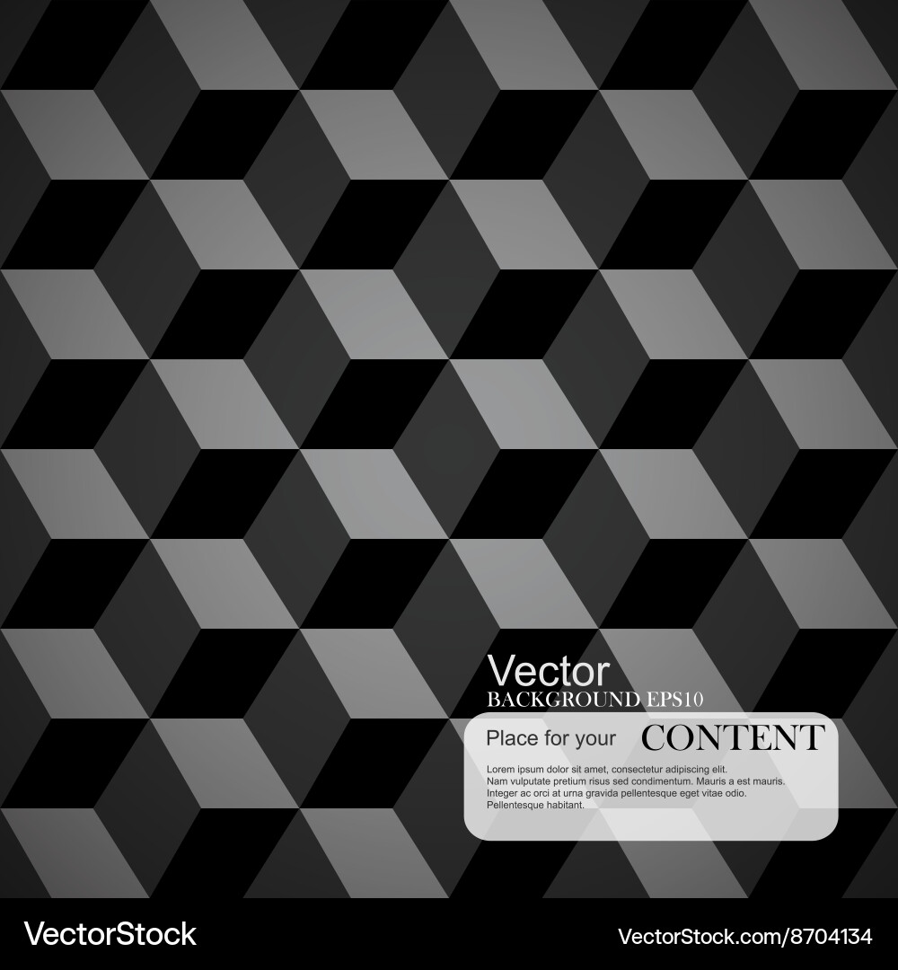 Abstract background 3d cubes black texture Vector Image