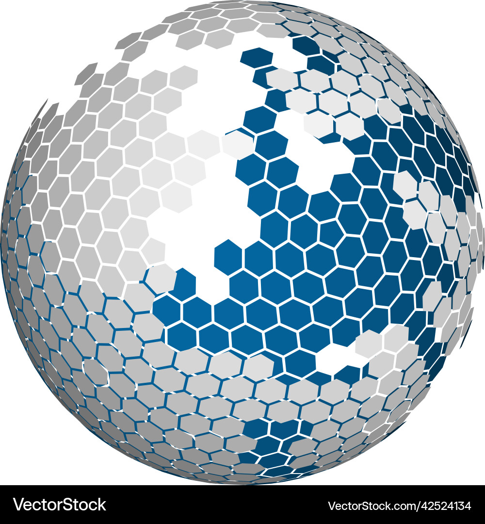 Abstract hexagonal 3d sphere background Abstract hexagonal 3d sphere background vector image