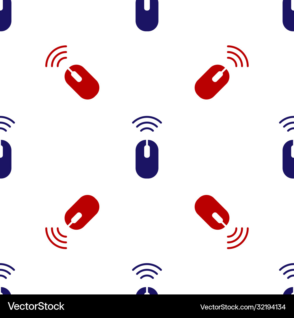 Blue and red wireless computer mouse system icon Blue and red wireless computer mouse system icon Vector Image