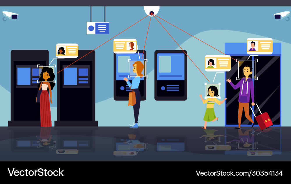 Concept security technologies and control Vector Image