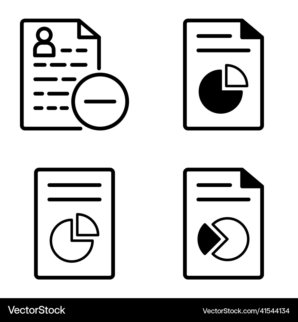 Docs1-2 flat icon set isolated on white background Docs1-2 flat icon set isolated on white background vector image
