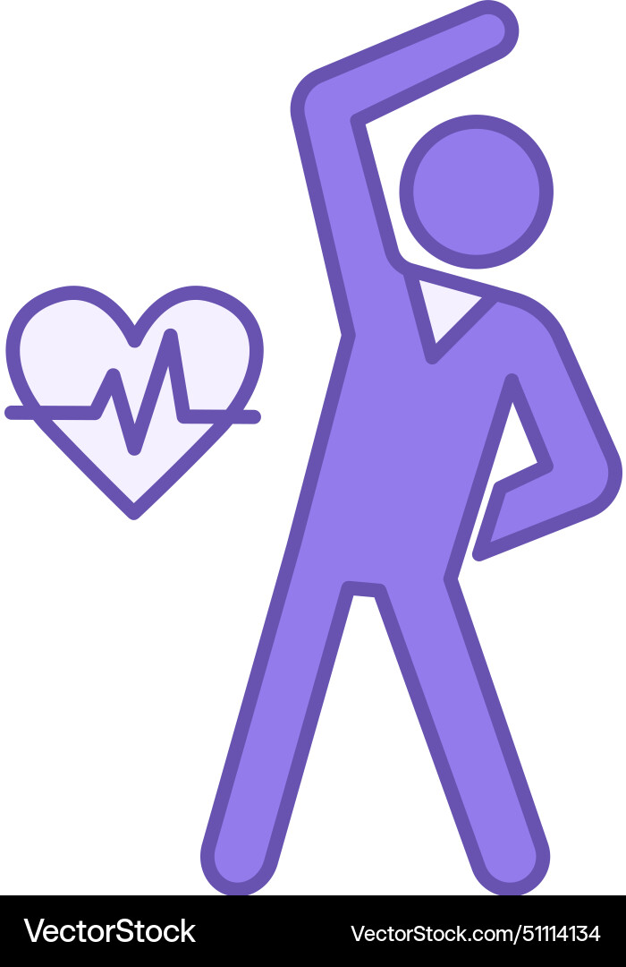 Exercise color icon of a man doing physical Vector Image