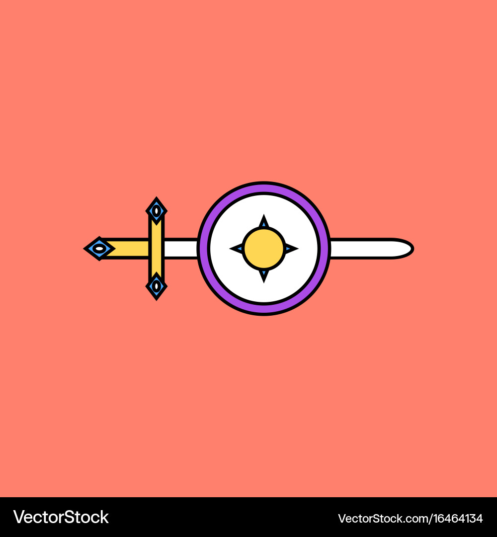 Flat icon design collection sword and shield Vector Image
