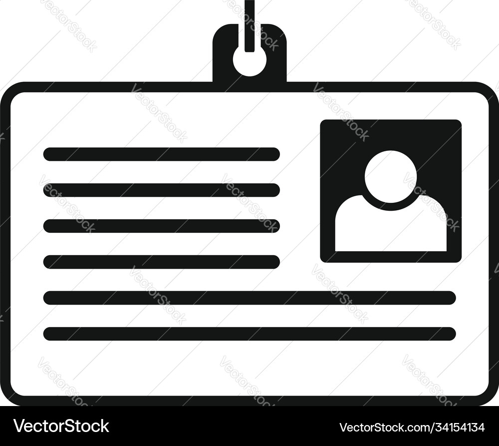 Library id card icon simple style Library id card icon simple style vector image
