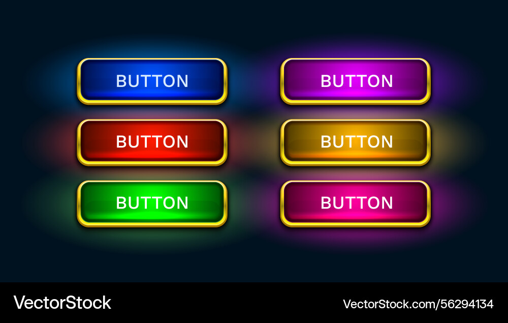 Light button frame label event web bar buttons Light button frame label event web bar buttons vector image